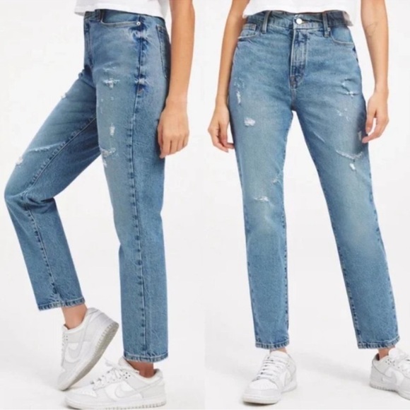 Good American Good‎ Classic Distressed Hi-Rise Jeans - Picture 2 of 12